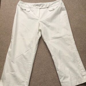 Ann Taylor Signature Fit White Size 16 Lined Cropped Pants